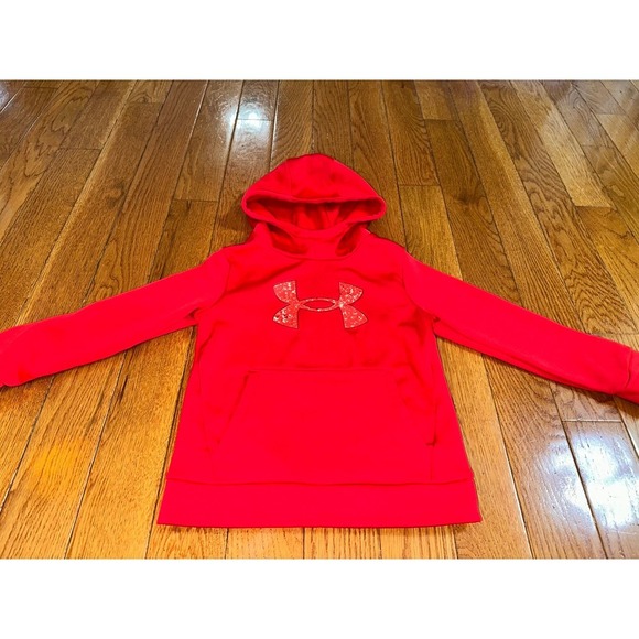 Boys under Armour fleece hoodie sweatshirt Storm1 red size YXS youth 5 - Picture 1 of 4